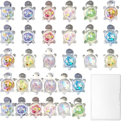 30 Pieces Mini Luminous Resin Turtle Figurine Glow in the Dark Turtle for Aquarium Decoration Miniature Garden Micro Landscape DIY Craft and Office Decor (1/5)