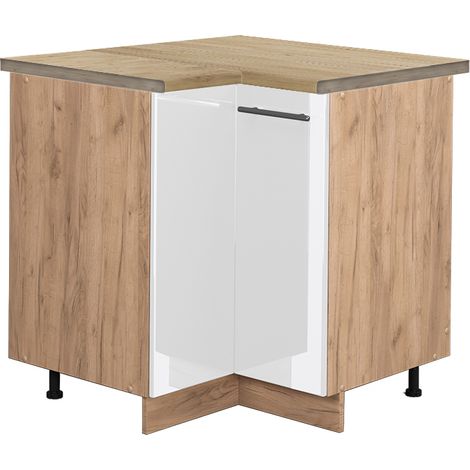 Mobile ad angolo cucina Fame-Line, Bianco lucido, 80.5 cm , PL Rovere, Vicco