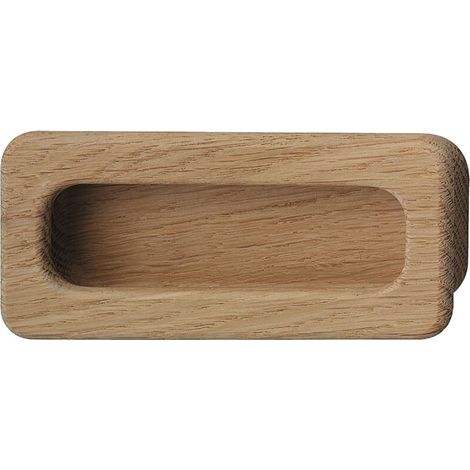 – Poignée de meuble à encastrer en chêne naturel 110x50mm – Résistance aux chocs – Pour tiroir et porte coulissante – Installation facile (1/3)