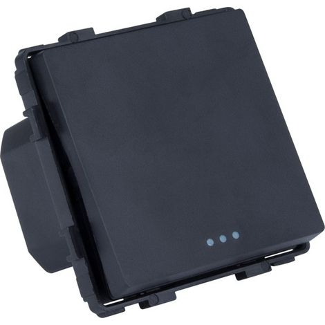 IluminaShop - Interruptor Empotrable Simple Pulsador Negro Serie Modern