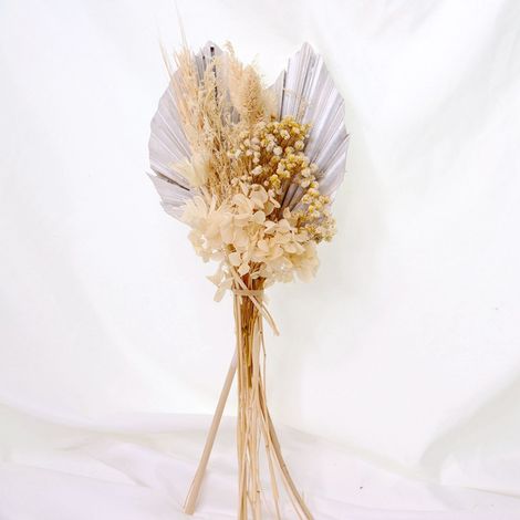 Éventail de quenouilles bohème pour décoration florale, feuilles de tournesol et palmier, fleurs séchées, Pearl White (1/5)