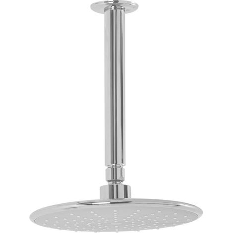 Aquariss 205mm Round Chrome Rainfall Shower Head & Ceiling Mounted Arm (1/3)