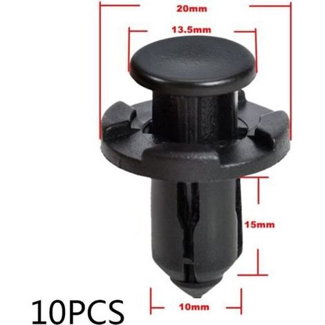 10 pièces Boulon Écrou, Rivets noirs pour pare-chocs Subaru Impreza Forester, fixation rapide garde-boue et calandre 909140007