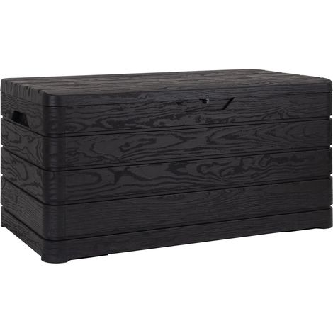 Toomax Dolomiti baule da 500 litri, portattrezzi 130x65x64 cm, effetto legno colore nero, in plastica resistente, resistente ai raggi UV, dotato di foro per lucchetto, per esterni