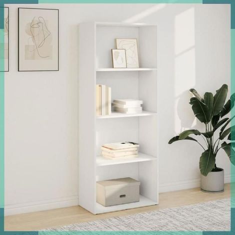 Bibliothèque - 857908 - Blanc - 60 x 30 x 152 cm - Bois d'ingénierie (1/5)