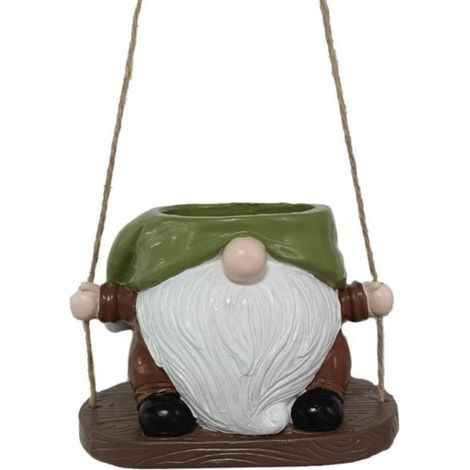 Pot À Fleurs - Suspension Balançoire En Résine - Pour Intérieur Et Extérieur - 13 X 10 X 10 Cm - Décor De Jardin - 1 Pièce (1/5)