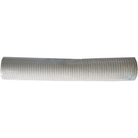 FPLUS tubo alum.flexible 100mm.blanco 1.5mt. , Tubo flexible con lámina de Aluminio corrugada en color blanco para evacuación de humos y gases de tipo domestico e industrial. Venti