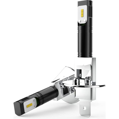 H1 LED-Nebelscheinwerferlampe, extrem hell, max. 1600 lm, 80 W Hochleistungs-CSP-Chips, 6500 K Xenonweiß, Ersatz für Nebelscheinwerfer oder Tagfahrlicht (DRL)
