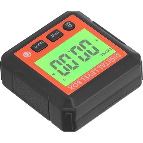 Niveau à bulle numérique magnétique portable de haute précision, rapporteur, inclinomètre, jauge d'angle pour le travail du bois et les chantiers de construction, orange