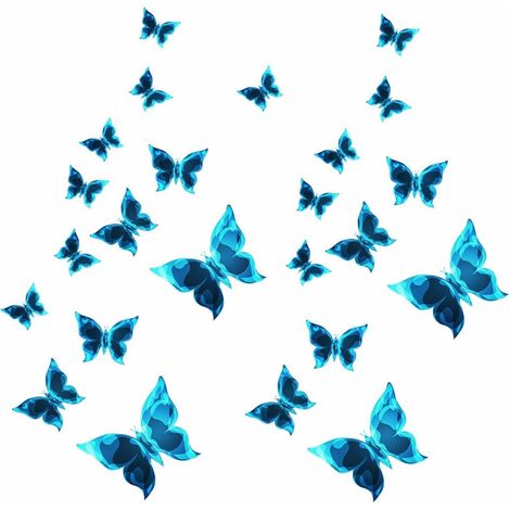 Stickers muraux papillon lumineux bleu, papillon phosphorescent, décoration à faire soi-même (papillon bleu) (1/4)
