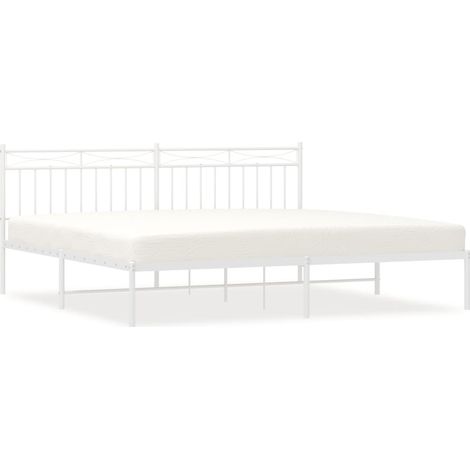 Maison Exclusive - Giroletto con Testiera Metallo Bianco 200x200 cm
