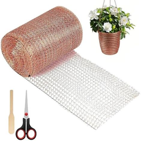 Barrière Anti-Limaces en Cuivre, Filet Cuivre Anti Limace 12m x 127mm, Protection Écologique pour Jardins, Pots et Carrés Potagers, Anti Limace sans Produits Chimiques (1/5)