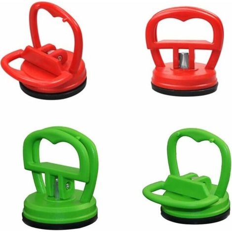 4 Pieces 5.5cm Dent Pullers Suction Cups Repair Suction Cups Puller Removal Tool, Heavy Duty Suction Cups, Repair Tool Kit for Tablet or Other LCD Display (Red, Green) (1/5)
