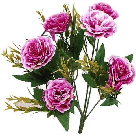 Bouquet De Roses Artificielles En Soie - Décoration Réaliste Pour Mariage Et Maison - Style Européen Violet - 1 Pièce (1/2)