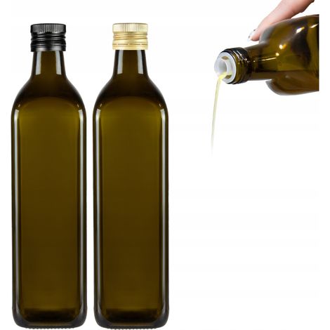 MARASCA OLIVE QUADRATA bottiglia 750 ml per bottiglia olio d'oliva con DISPENSER (1/5)