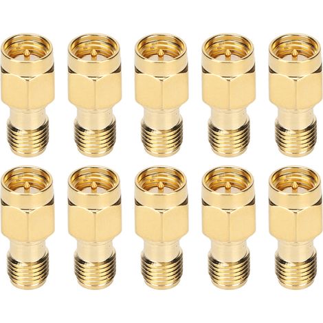 10 adaptateurs SMA inversés mâle-femelle, connecteur de conversion de câble RF 50 ohms, adaptateur coaxial (1/5)