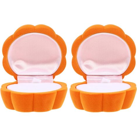 Set di 2 scatole portagioie a forma di zucca arancione (1/5)