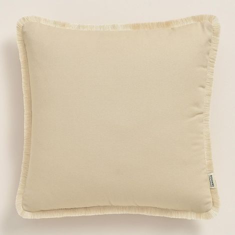 Housse décorative de Coussin 50 x 50 cm Taie d'oreiller pour Coussins Canapé avec Fermeture éclair Invisible Beige, 1 pièce (1/4)