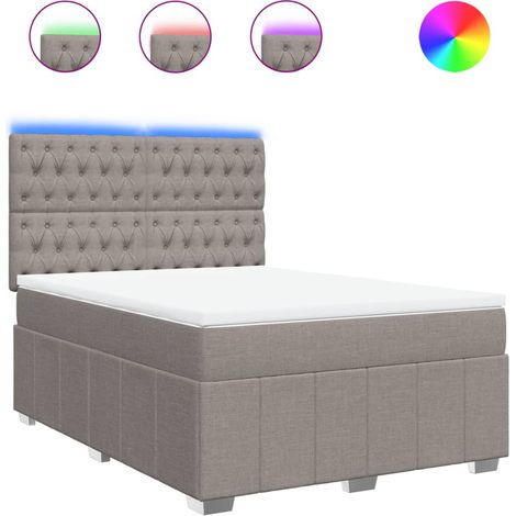 Maison Exclusive - Sommier à lattes de lit avec matelas Taupe 160x200 cm Tissu (1/5)