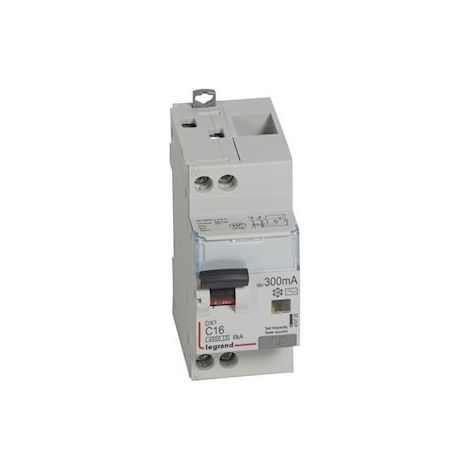 Disjoncteur différentiel DX³4500 arrivée haute et départ bas à vis U+N 230V - 16A typeAC 300mA - courbe C - 2 modules - LEGRAND (1/4)
