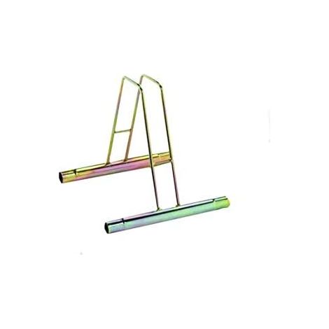 Andrys - Soporte de Suelo para Bicicletas de 1 Puesto con Altura de Conexión, Sin Tapones, Galvanizado en Frío, Color Tropical Oro, 38.5 x 42 x 42 cm