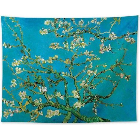 Tapisserie Van Gogh "Branches d'un amandier en fleurs", décoration murale pour salon et chambre,150200cm Odipie (1/4)