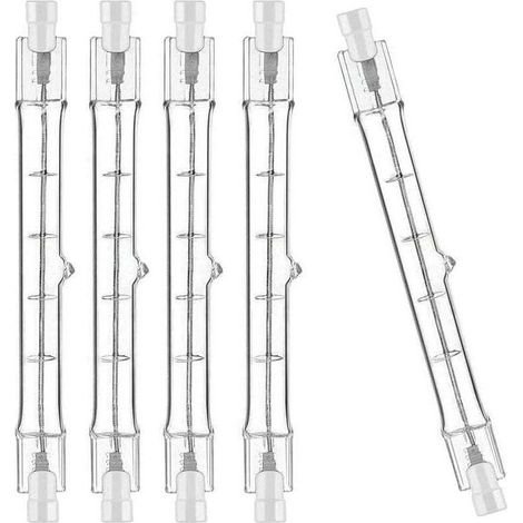 Lot de 5 R7S Ampoule Halogène 118mm 400W 230V. Tige Halogène R7S 118mm. Ampoule Halogène r7s Lampe Tige Halogène Dimmable pour Spot de Bâtiment. Eclairage Paysage de Travail. Eclairage Salon.