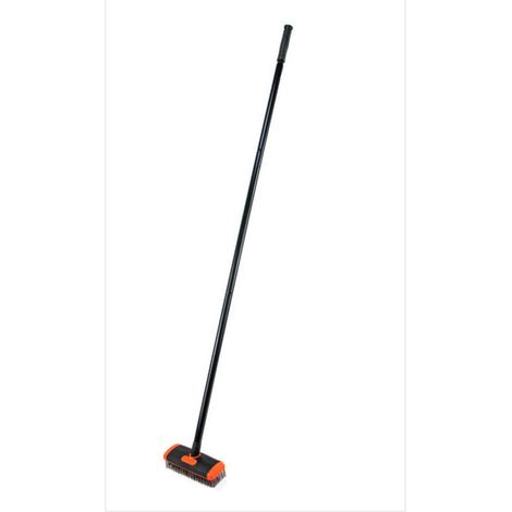 Balai à récurer métallique 117cm – Poils métalliques pour saleté tenace – Manche télescopique en acier inoxydable – Pour terrasses et surfaces en ciment (1/5)