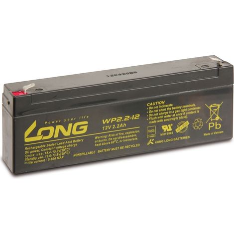 Batterie au plomb KUNG LONG WP2.2-12, 12 V-/2,2 Ah