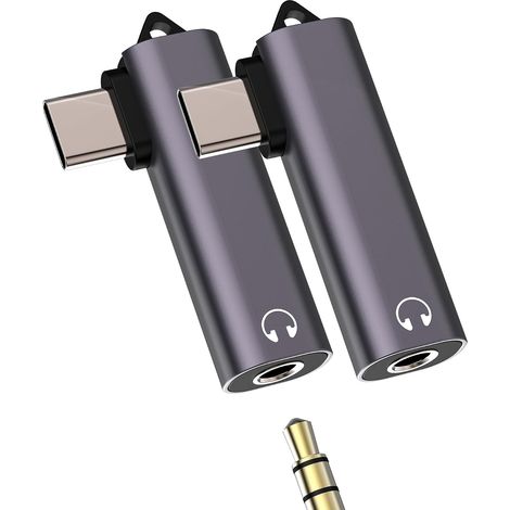 Adaptateur Jack Écouteur 3.5mm(Lot de 2)USB C Prise Pour IPhone 16 15 AUX Filaire Casque Audio Câble Connecteur Type C Compatible Avec Samsung S24 S23 Pour Apple Microphone Téléphone Pour IPad Voiture (1/5)