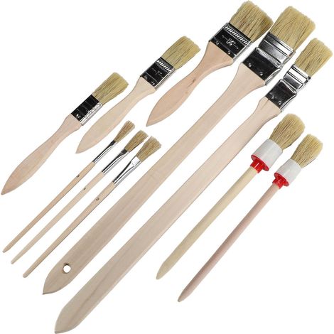 Pinsel Set 10tlg. Flachpinsel Rundpinsel Heizkörperpinsel
