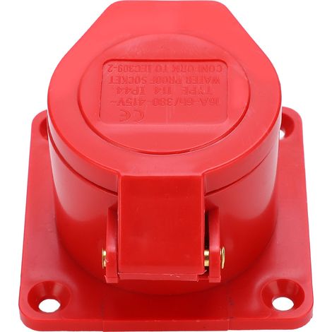 Prise industrielle 16A 4 broches, 3 phases, IP44, étanche, antidéflagrante, Installation dissimulée, 380-415V, 3P + E (1/5)