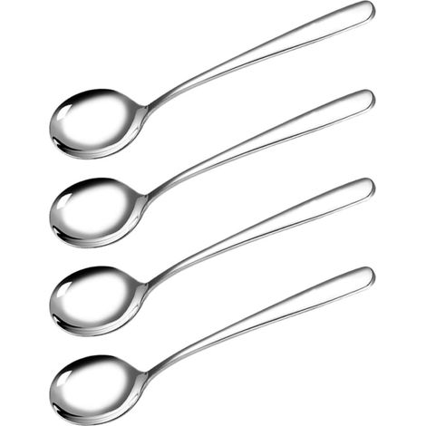 Lot de 4 Cuillères à Glace en Acier Inoxydable Long Manche (1/5)