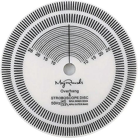 Drehzahlmesser für Schallplattenspieler, Kalibrierwerkzeug für die Rotationsgeschwindigkeit, Zubehör für Schallplatten – 7,8 x 7,8 cm – Weiß (1/4)