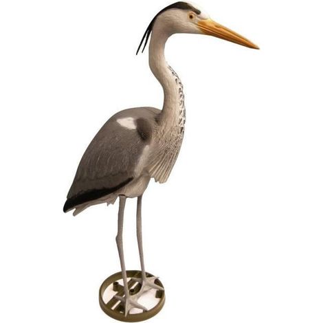 Ubbink – Héron décoratif en résine 87 cm – Statue animaux pour bassin – Couleur gris – Piquets inclus pour fixation