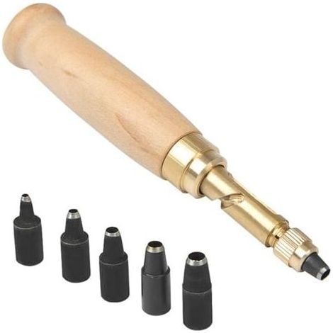 Emporte-pièce , Outil de Perforation de Cuir Automatique, Outil de Perforation pour Cuir Couture Poinçon Automatique Perforateur de Ceinture avec Tête de Frappe Embouts 1.5/2/2.5/3/3.5/4mm,AAFG (1/4)