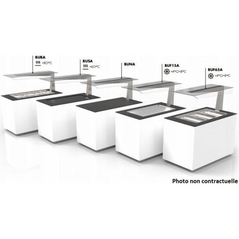 Buffet Portatif Chaud - 700 mm - 2 Bacs - Cristal - Noir - Sayl (1/4)