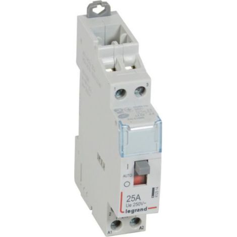 Contacteur de puissance CX³ commande manuelle bobine 24V - 2P 250V - 25A - contact 2F - 1 module - LEGRAND