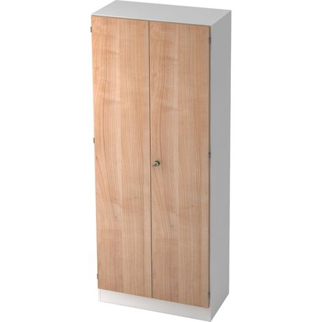 bümö office Aktenschrank - 5 Ordnerhöhen Weiß/Nussbaum (1/5)