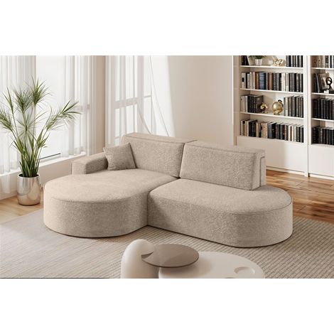 Ecksofa Schlafsofa Sofa VENEDIG Stoff Arena Beige Ottomane Links (1/5)
