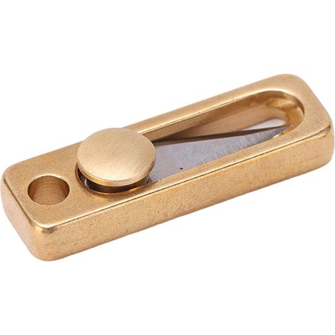 Couteau de Poche Compact en Laiton et Acier Inoxydable, Outil de Découpe pour Colis et Enveloppes