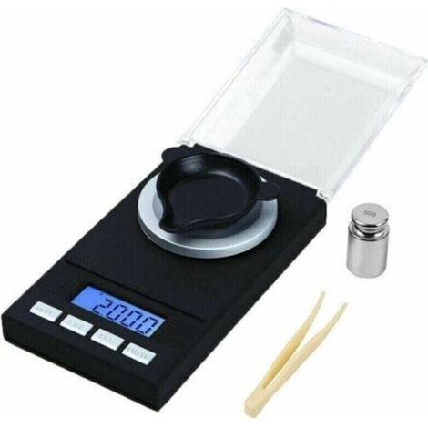 50gx 0.001g Precision Milligram Jewelry Scale with LED Display Multifunction Electronic Scale Kitchen Scale Pocket Scale with Calibration Weight (1/4)