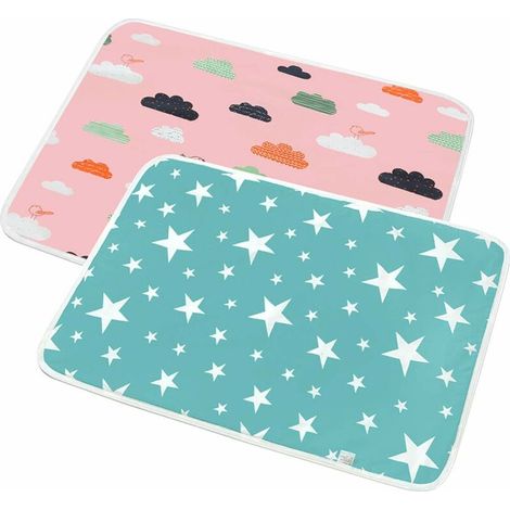 2-Piece Washable Baby & Toddler Changing Mat - Breathable, Washable & Reusable Urine Mat Cover for Toddler Boys Girls - 50 70cm (1/4)