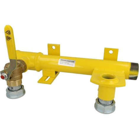 Unité de montage p. compteur gaz bitube avec robinet à bille, raccord 2’’ x 1’’