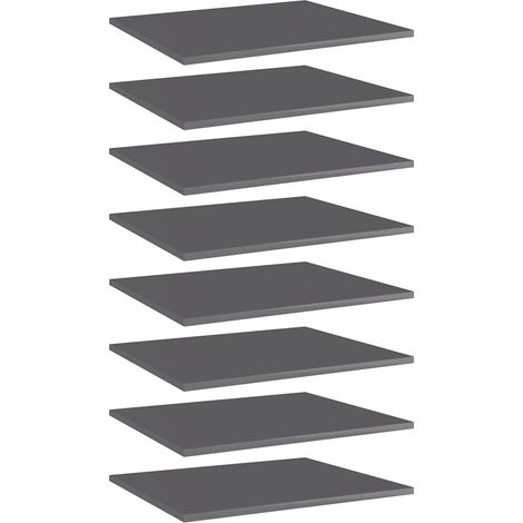vidaXL Bookshelf Boards 8 pcs High Gloss Grey 60x50x1.5 cm (1/5)