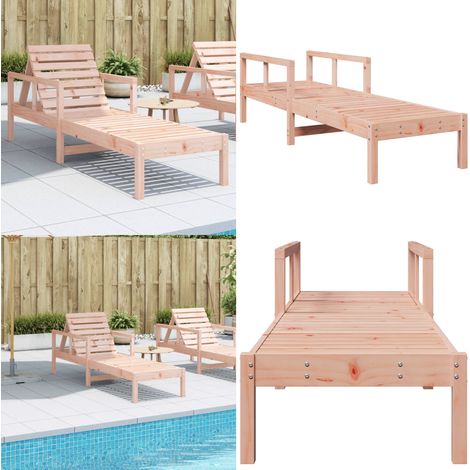 Chaise longue 199,5x62x55 cm bois massif de douglas - Chaises Longues - Chaises Longues Pliantes - Bains De Soleil - Mobilier De Jardin - Salon De Jardin - Home & Living (1/5)