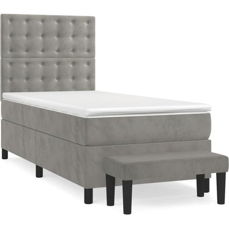 Maison Exclusive - Boxspringbett mit Matratze Hellgrau 90x190 cm