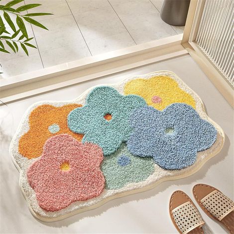 Alfombrilla de baño de 50 x 80 cm, suave, absorbente y lavable, de microfibra. (1/5)