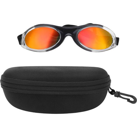 Lunettes de protection UV pour chien, avec bande ajustable - Noir et Rouge - Accessoire pour petit chien (1/5)