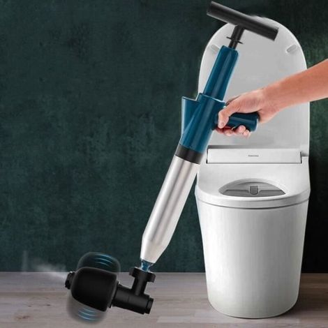 Hochdruck-Toilettenreiniger mit 4 austauschbaren Aufsätzen, Abflussreiniger für Toiletten, Waschbecken und Bodenabläufe – Grün